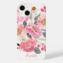 Aquarelle rose Fleurs de Jardin