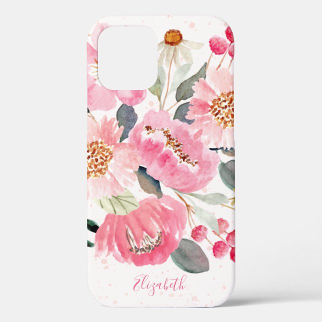Coques Case-Mate iPhone Aquarelle rose Fleurs de Jardin (Verso)