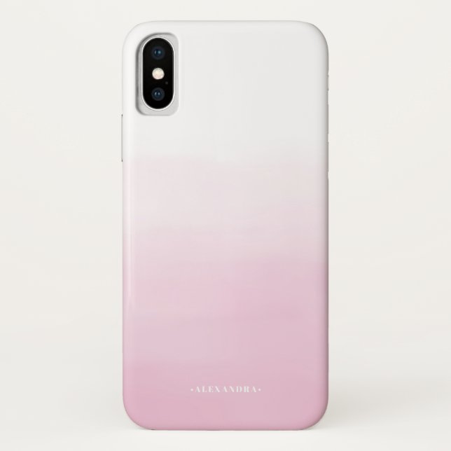 Coques Case-Mate iPhone Aquarelle rose pâle Ombre personnalisé (Dos)