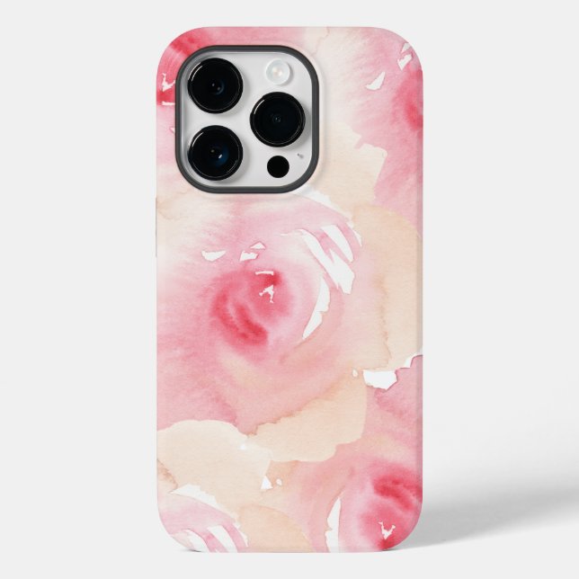 Coques Case-Mate iPhone Aquarelle rose Peach Floral (Verso)
