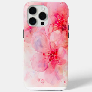 Coque iPhone 15 Pro Max Aquarelle rose Pétale Élégance