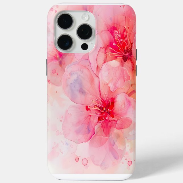 Coques Case-Mate iPhone Aquarelle rose Pétale Élégance (Verso)