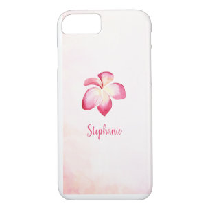 Coque iPhone 7 Aquarelle rose Sunset Plumeria