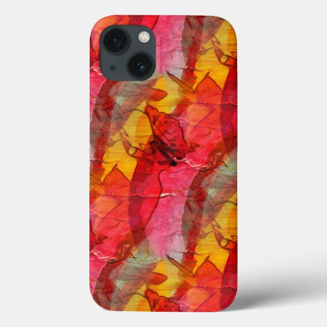 Coques Case-Mate iPhone Aquarelle rouge jaune (Verso)