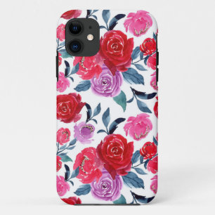 Case-Mate iPhone Case Aquarelle rouge pourpre Floral