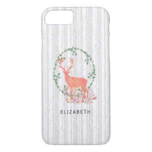 Coque iPhone 8/7 Aquarelle Rustique Reindeer Boho Personnalisée