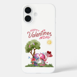 Coques iPhone 16 Aquarelle Saint Valentin Gnome Couple