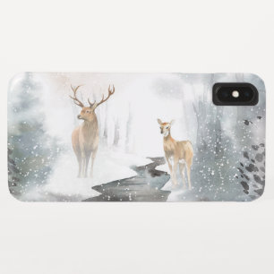 Case-Mate iPhone Case Aquarelle Stag and Deer Winter Wonderland