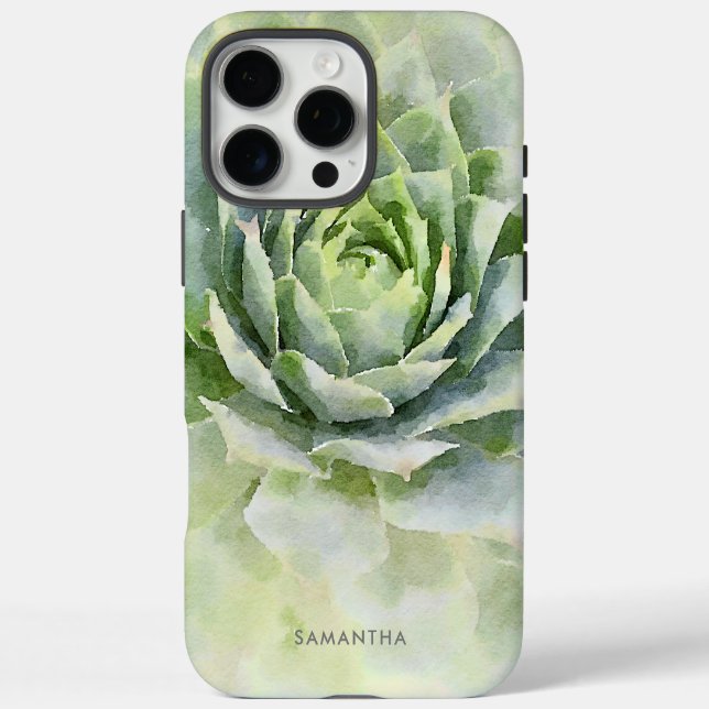 Coques Case-Mate iPhone Aquarelle Suculte personnalisée (Verso)