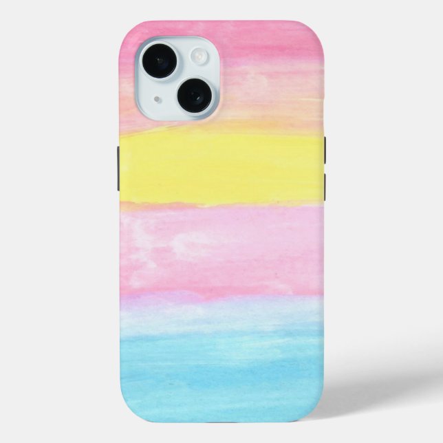 Coques Case-Mate iPhone Aquarelle Sunset Horizon Abstraite (Verso)