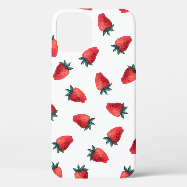 Coques Case-Mate iPhone Aquarelle transparente motif avec fraises (Verso)