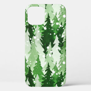 Case-Mate iPhone Case Aquarelle transparente motif avec pins verts 