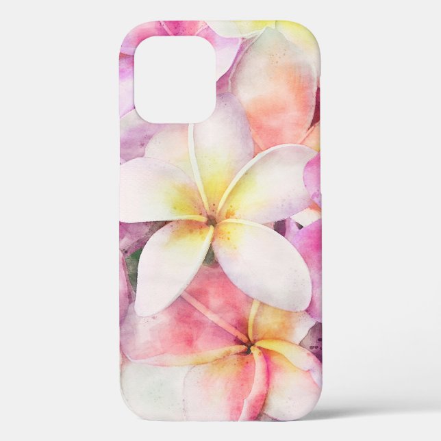 Coques Case-Mate iPhone Aquarelle tropicale de la plumeria d'Hawaï (Verso)
