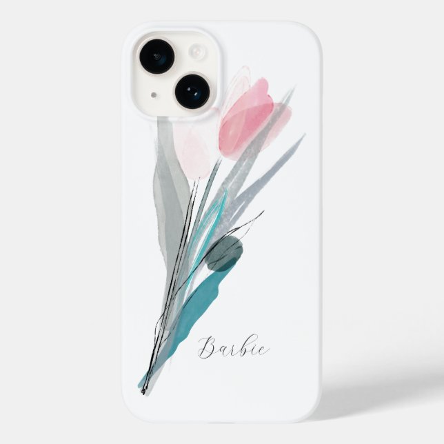 Coques Case-Mate iPhone Aquarelle Tulip moderne (Verso)