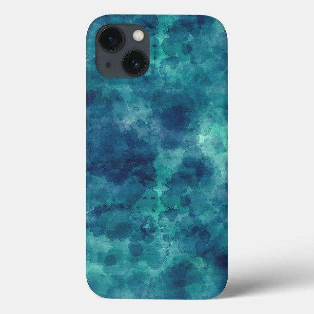 Coques Case-Mate iPhone Aquarelle Turquoise bleue Abstraction (Verso)