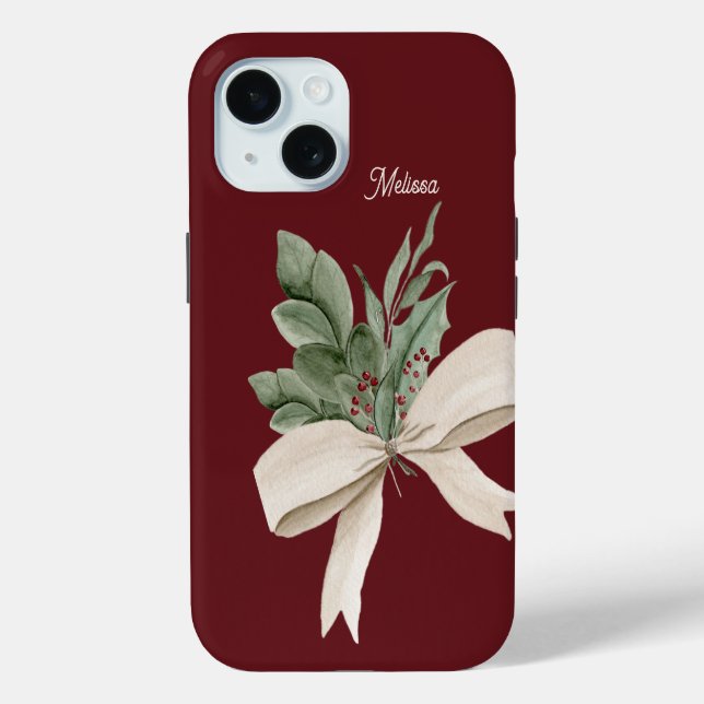 Coques Case-Mate iPhone Aquarelle Verdure & Berries Personnalisée (Verso)