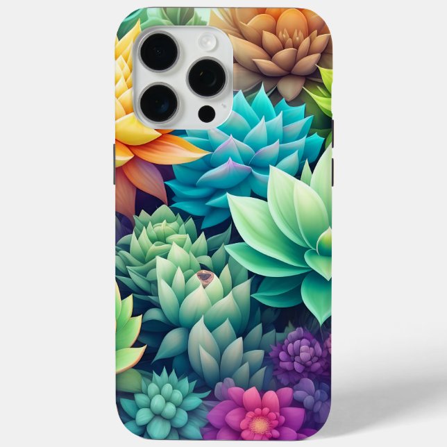 Coques Case-Mate iPhone Aquarelle Verdure Succulents Collage (Verso)