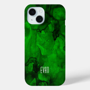 Coque Pour iPhone 15 Aquarelle verte