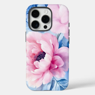 Coques iPhone 16 Pro Aquarelle vintage de fleurs Pastel Pétales