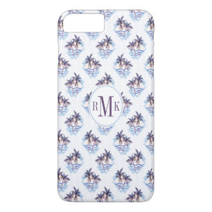 Coques Pour iPhone Aquarelle violet Motif de palmier géométrique