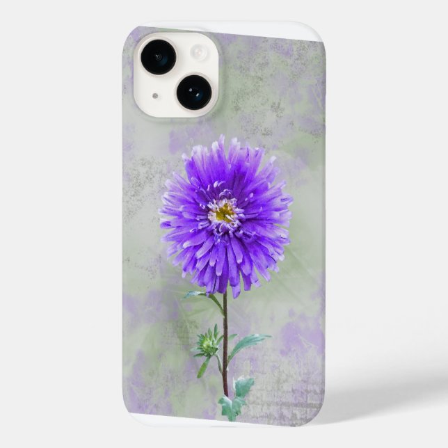 Coques Case-Mate iPhone Aquarelle violette Dahlia (Verso)