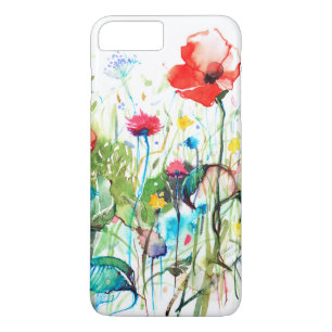 Coques Pour iPhone Aquarelles colorées Rouge Poppy's & Spring Flowers