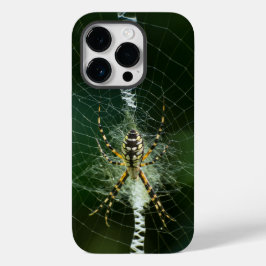 Coque Pour iPhone 14 Pro Araignée de jardin noire et jaune