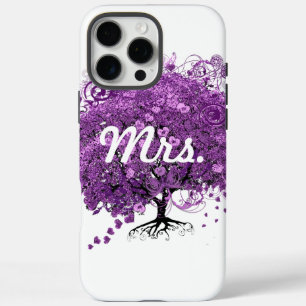 Coques iPhone 16 Pro Max Arbre à feuilles de coeur mauve Mme Bride