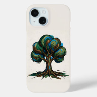 Coque Pour iPhone 15 Arbre abstrait art ludique