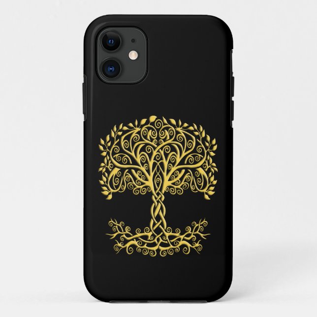 Coques Case-Mate iPhone Arbre Celtique Jaune (Dos)