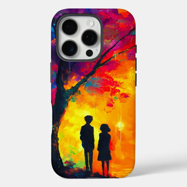 Coques Case-Mate iPhone Arbre coloré d'amour (Verso)