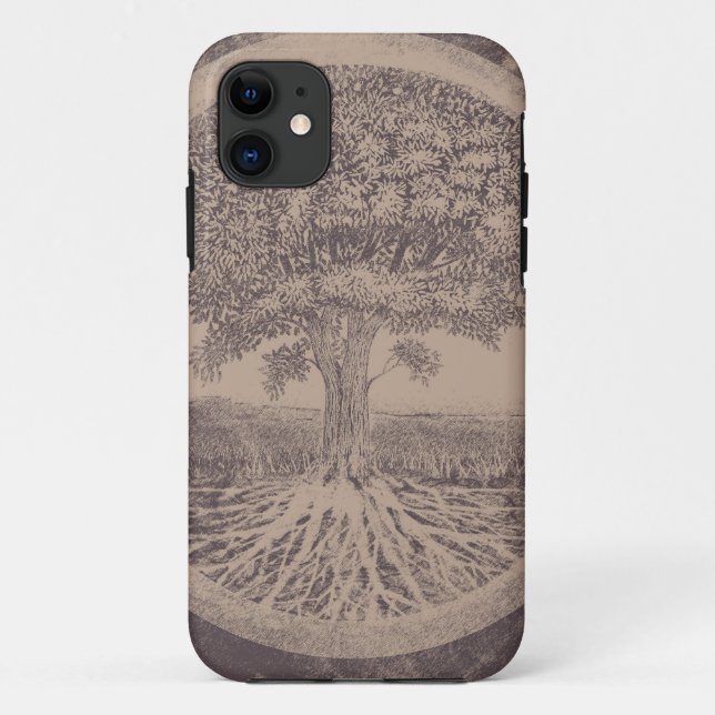 Coques Case-Mate iPhone Arbre de la vie dans le brun (Dos)