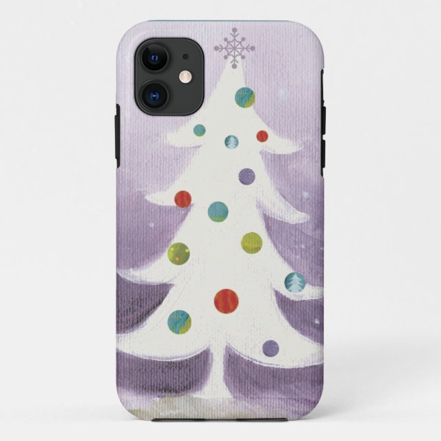 Coques Case-Mate iPhone Arbre de Noël blanc (Dos)