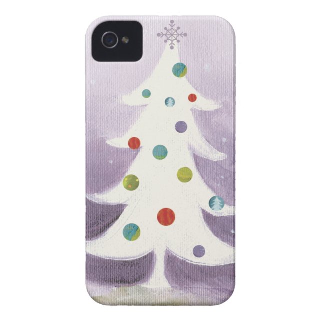 Coques Case-Mate iPhone Arbre de Noël blanc (Dos)
