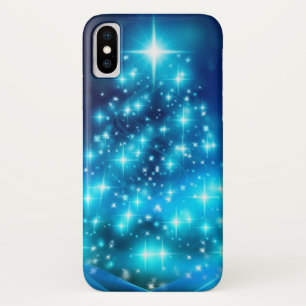 Case-Mate iPhone Case Arbre de Noël bleu électrique moderne avec lumière
