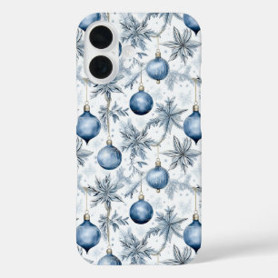 Coques iPhone 16 Arbre de Noël bleu Motif