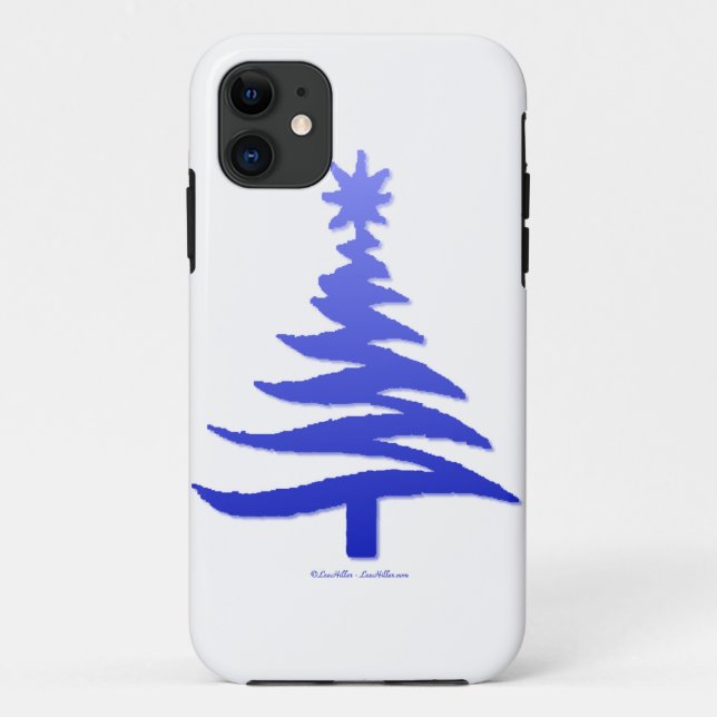 Coques Case-Mate iPhone Arbre de Noël Cobalt bleu (Dos)