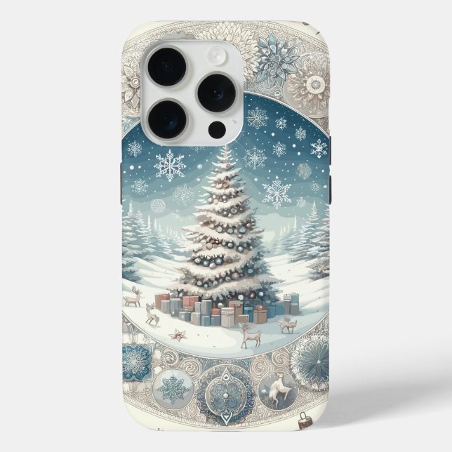 Coques Case-Mate iPhone Arbre de Noël d'hiver (Verso)