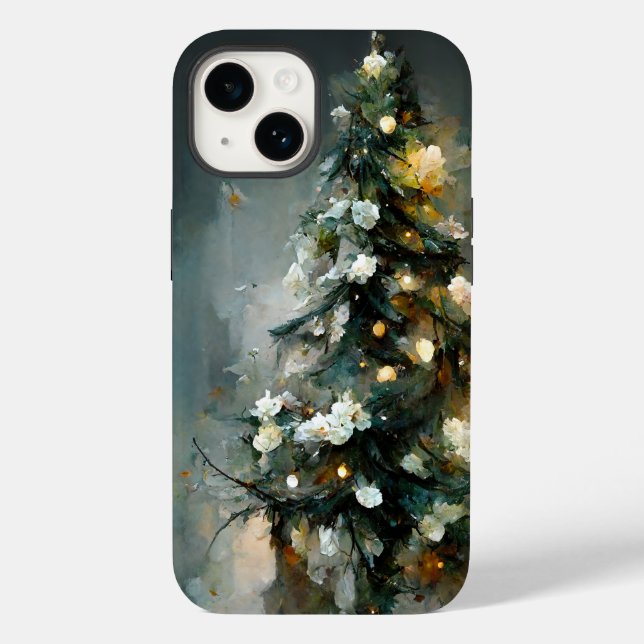 Coques Case-Mate iPhone Arbre de Noël élégant et artistique (Verso)