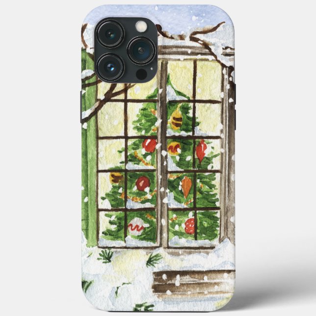Coques Case-Mate iPhone arbre de Noël festif (Verso)