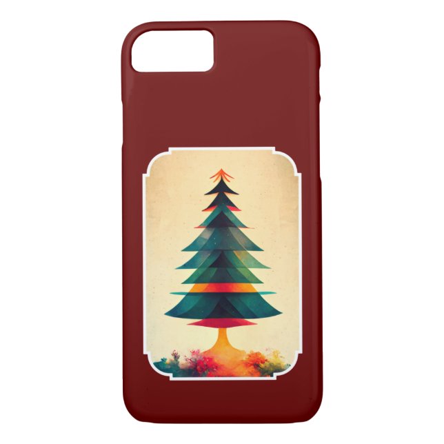Coques Case-Mate iPhone Arbre de Noël Joyfull Design géométrique (Dos)