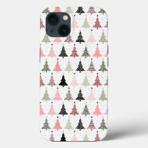 Case-Mate iPhone Case Arbre de Noël rose et vert avec Arrière - plan bla