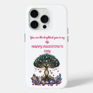 Coque iPhone 15 Pro Arbre de pierre précieuse Joyeuse Saint-Valentin