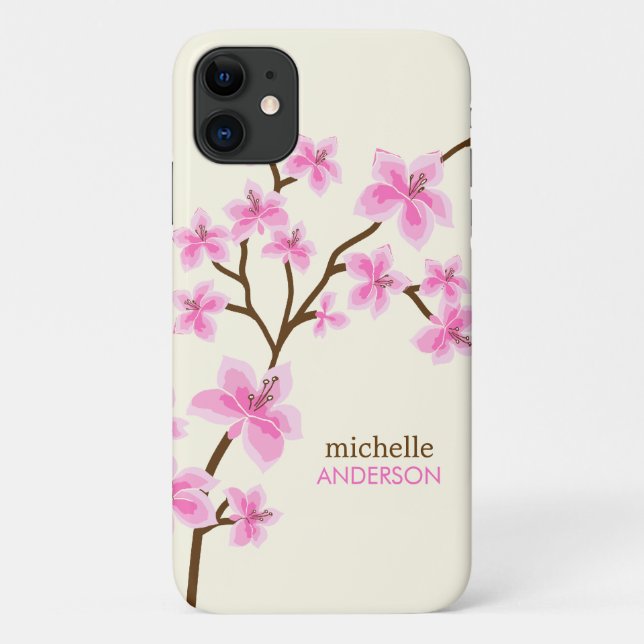 Coques Case-Mate iPhone Arbre en fleurs de cerisiers roses (Dos)