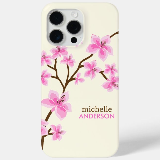 Coques Case-Mate iPhone Arbre en fleurs de cerisiers roses (Verso)