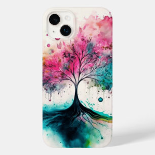Coque Pour iPhone 14 Plus Arbre mystique moderne & gras (bleu, rose, orange)