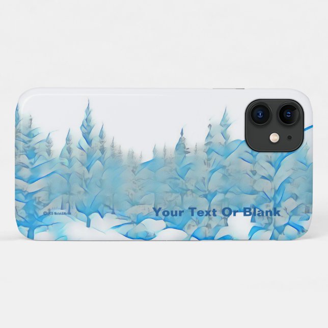Coques Case-Mate iPhone Arbres bleus neigeux (Dos (Horizontal))