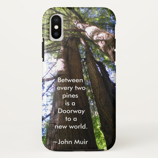 Coques Case-Mate iPhone Arbres de séquoias avec citation de Muir (Dos)