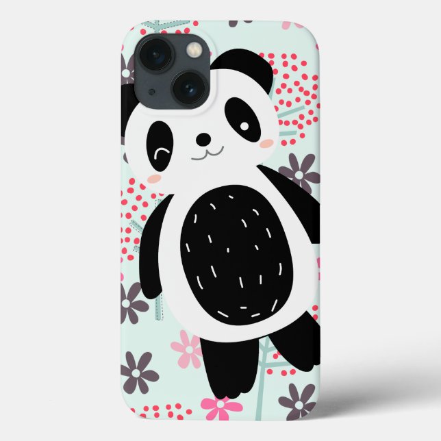 Coques Case-Mate iPhone Arbres, fleurs et ours de panda (Verso)