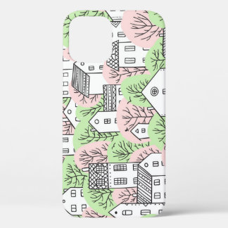 Case-Mate iPhone Case Arbres, maisons, paysage de la ville de printemps